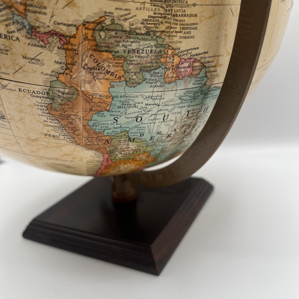 mountains Raised REPLOGLE Globemaster 12 Inch Globe wood Base