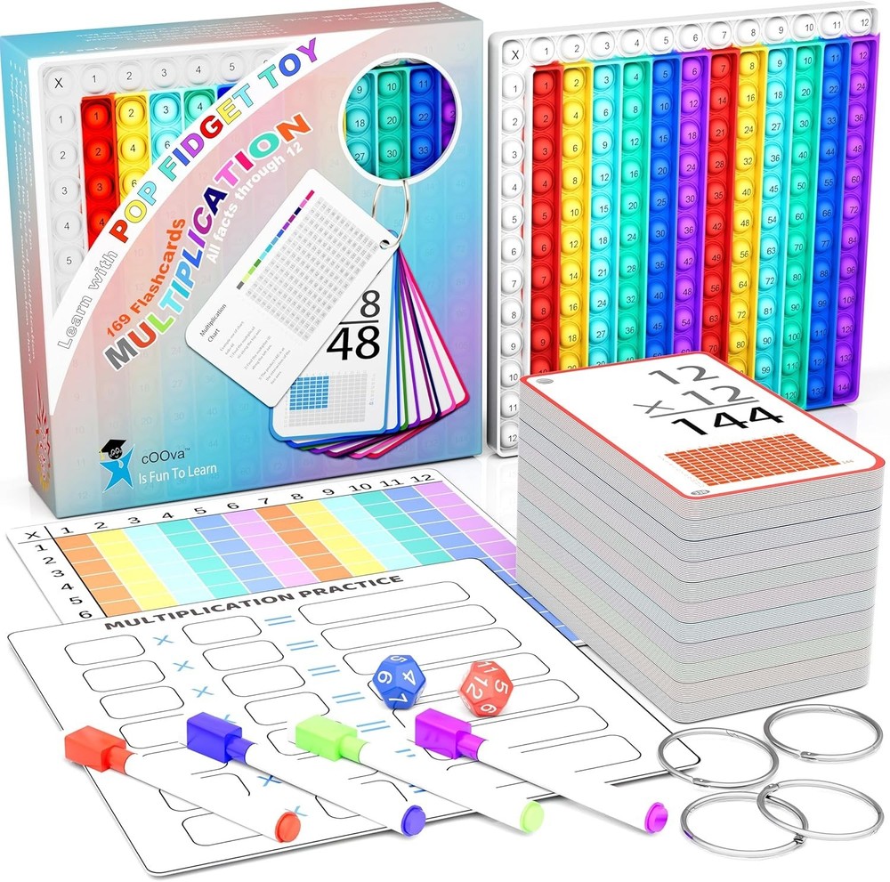 Multiplication Flash Cards + Multiplication Chart - Math Manipulatives Fact C...