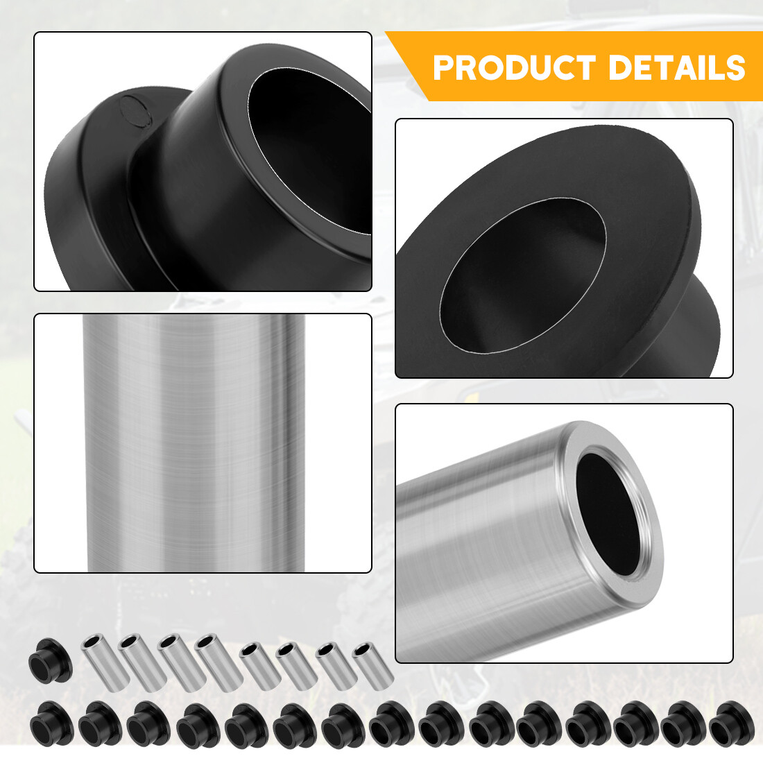 Front& Rear Shock Bushing Sleeve Kit for Polaris Ranger 500 570 700 800 900 1000