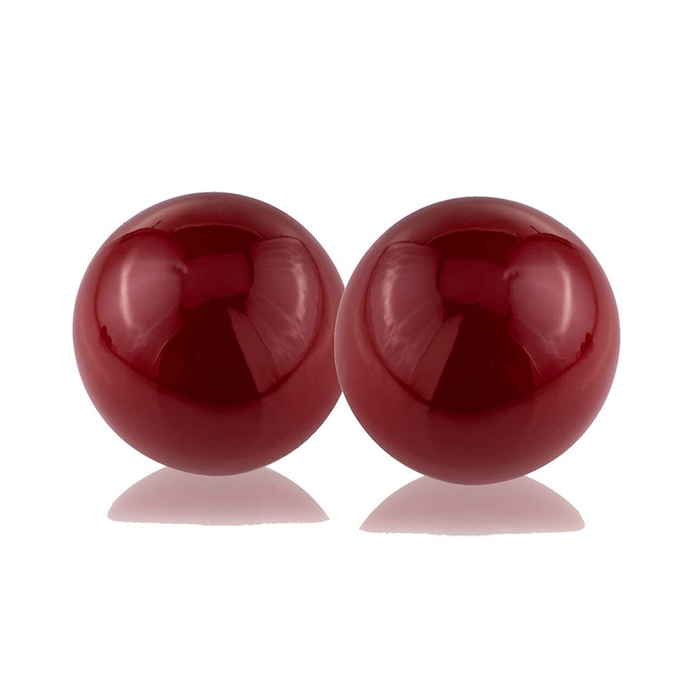 3 Red Aluminum Decorative Orb Tabletop Sculpture