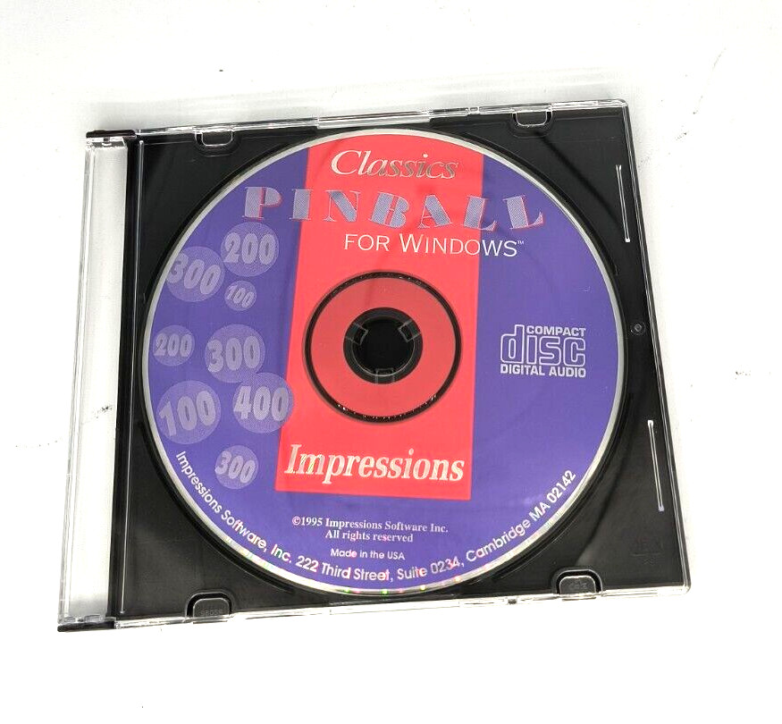 VINTAGE 1995 IMPRESSIONS SOFTWARE  CLASSICS PINBALL FOR WINDOW CD RM4-BIN24
