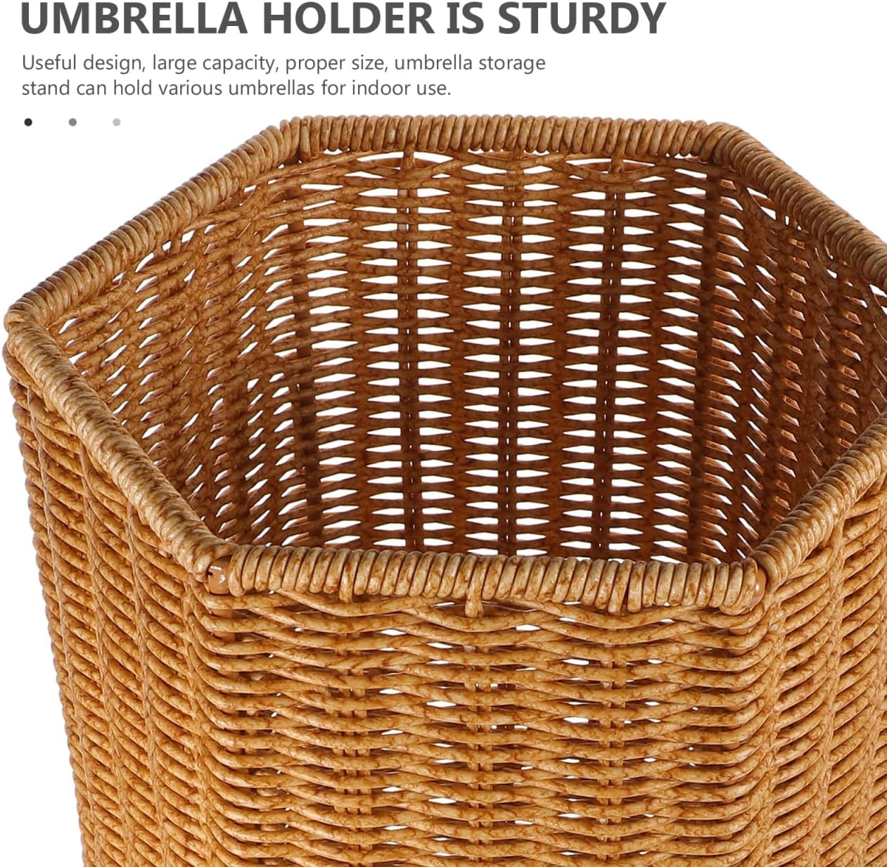 Umbrella Basket for Entryway, Umbrella Holder, Wicker Rattan Woven Holder Indoor