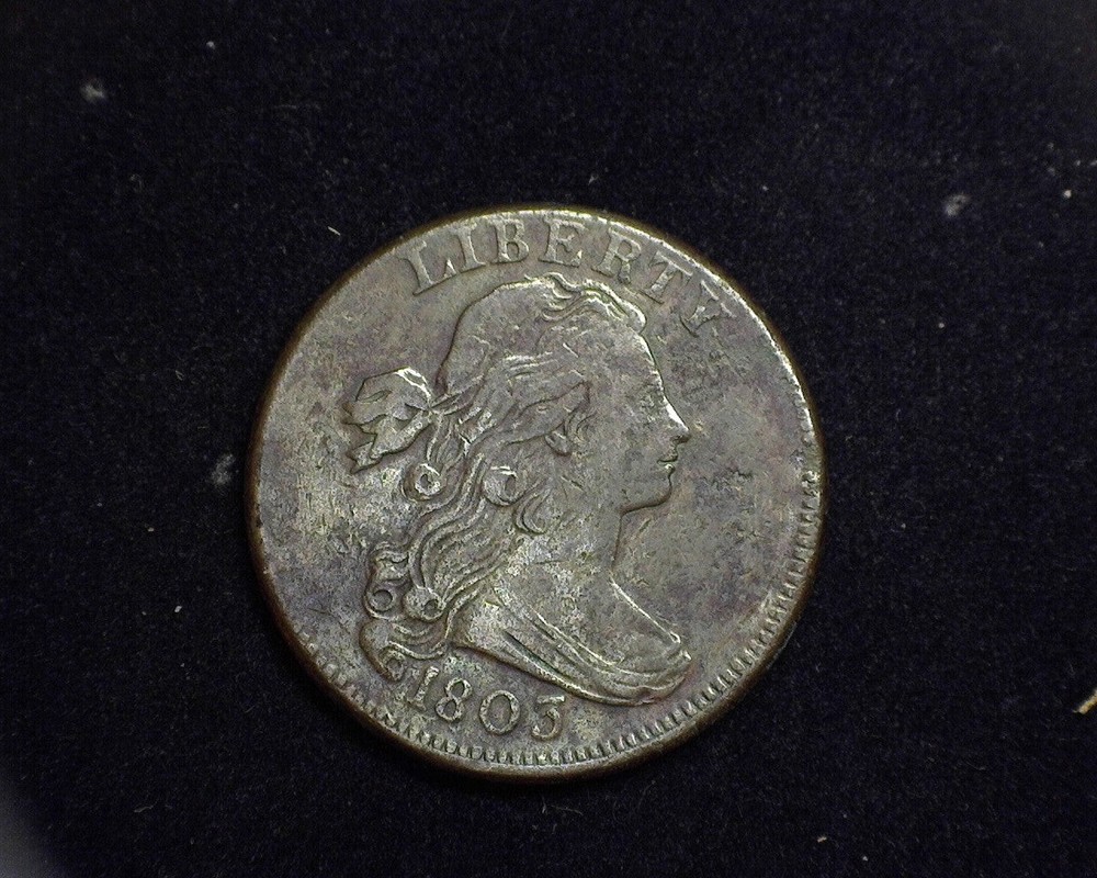 HS&C: 1803 Large Cent Draped Bust Cent XF Slight pitting. - US Coin