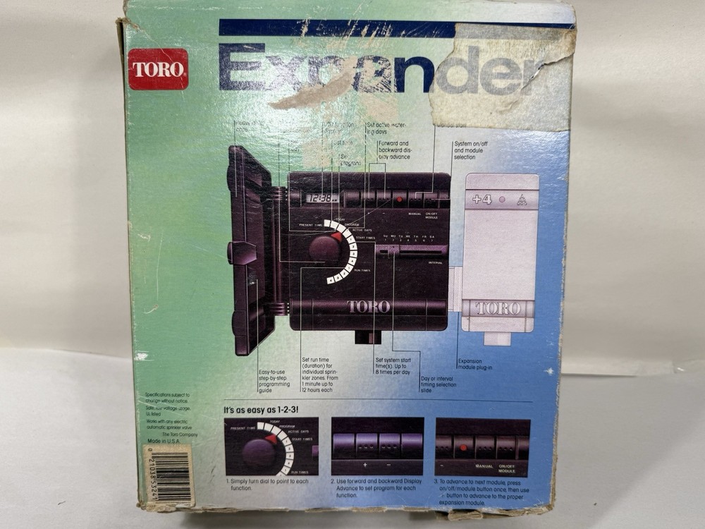Toro Expander Automatic Sprinkler Timer 4 Station Dual Program NOS