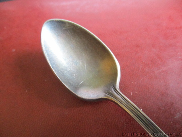 WWII VINTAGE US NAVY MARKED COFFEE SERVICE SPOON CROWN HALL MARKED