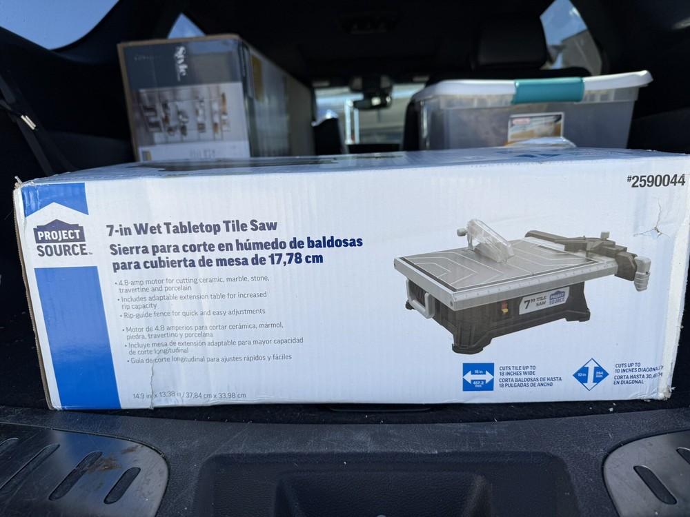 New PROJECT SOURCE 7-in Wet Tabletop Tile Saw