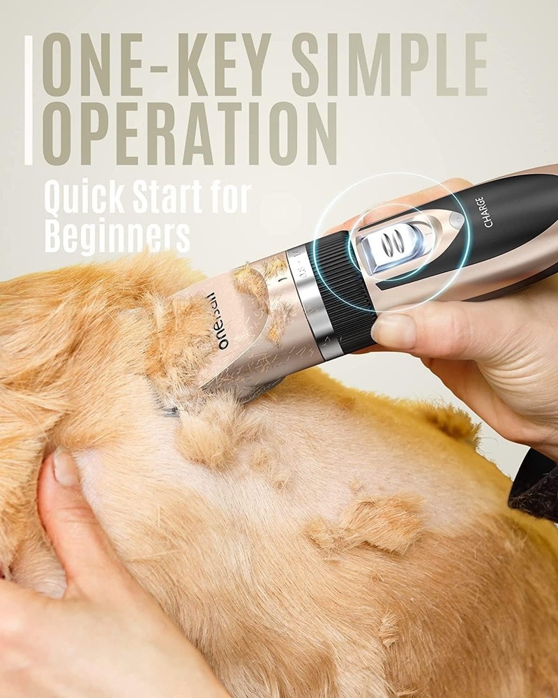 User-Friendly Cordless Dog Clipper Set with Guide Combs - Ideal for Beginners