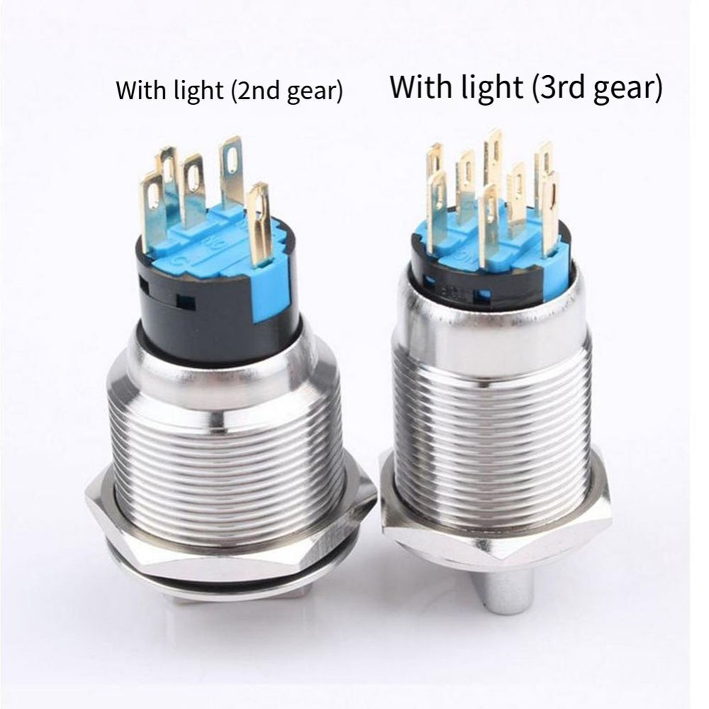 19mm Selector Rotary Switch Latching 3 Positions 2NO 2NC 12-24V With Wire socket