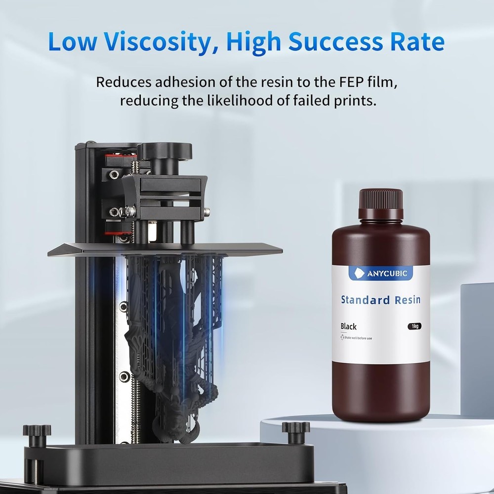1kg Black UV-Curing Resin with Quick Curing & Excellent Fluidity for 3D Models