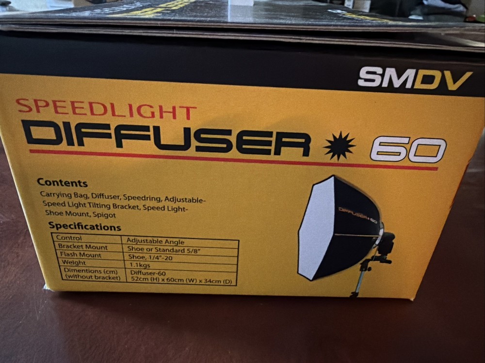 SMDV Diffuser 60 Smart Softbox - 20x24" Hexagon Soft Box for Speedlight Flash