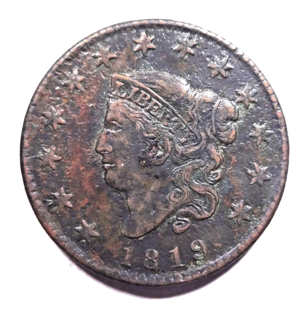 1819 Coronet Head Large Cent - Small Date