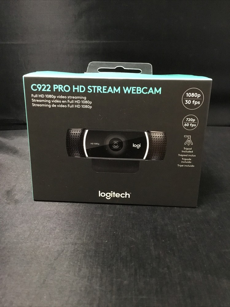 Authentic Logitech C922 Pro Stream HD Webcam - Black (960-001087)