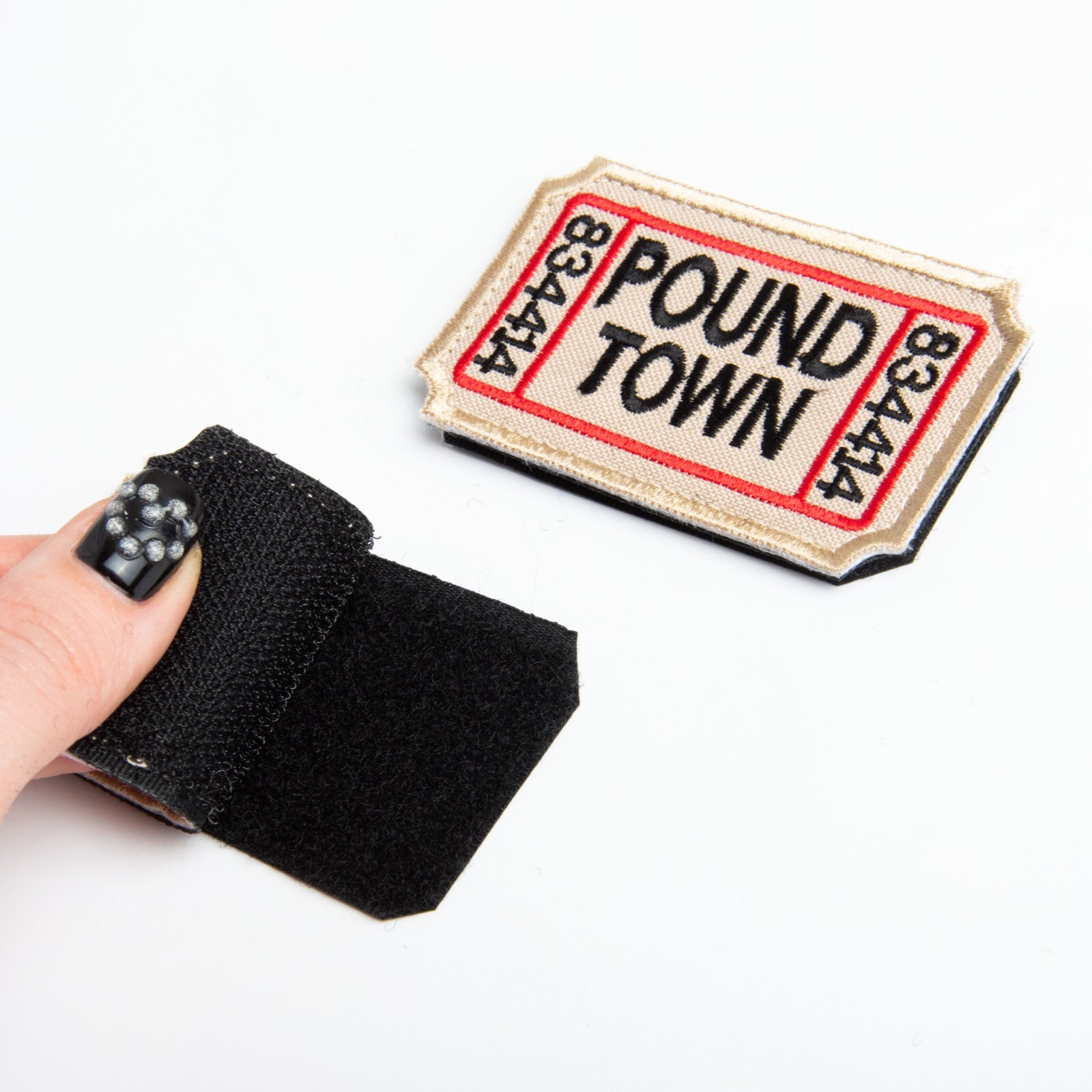 2-Piece Ticket to Pound Town Patch Set, Embroidered Tactical Patches
