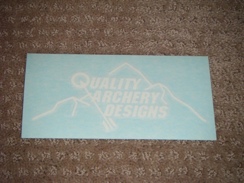 White Quality Archery Designs Decal (LOOK)