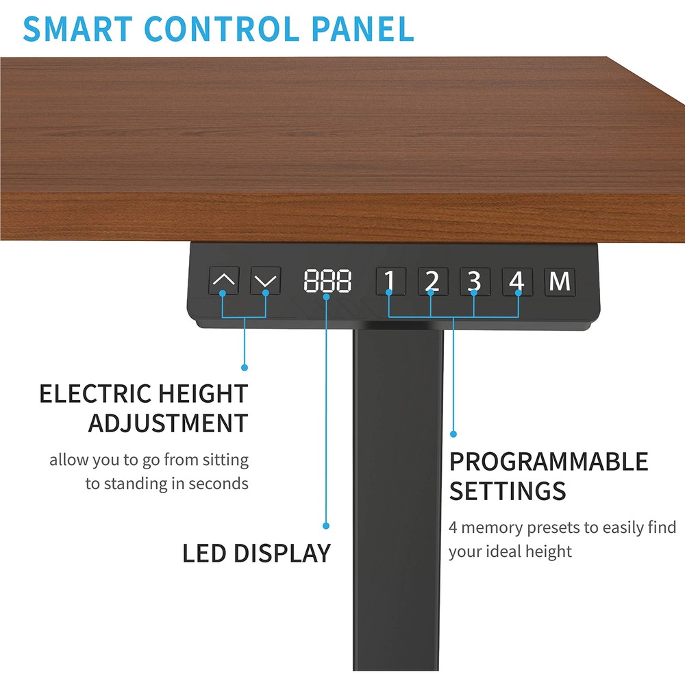 Lorell Height-Adjustable 2-Motor Walnut Desk