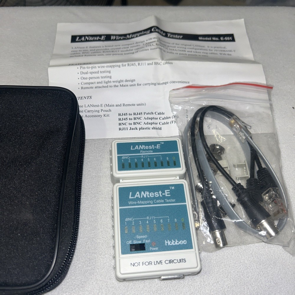 Hobbes GIGAtest-E Remote Cable Checker 10 100 1000 Compact Basic Network Tester