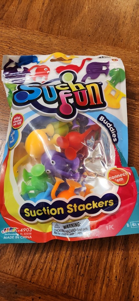 JA-RU Such Fun Shape & Creature Suction Stackers (1 Pack, 9 Piece Each)...
