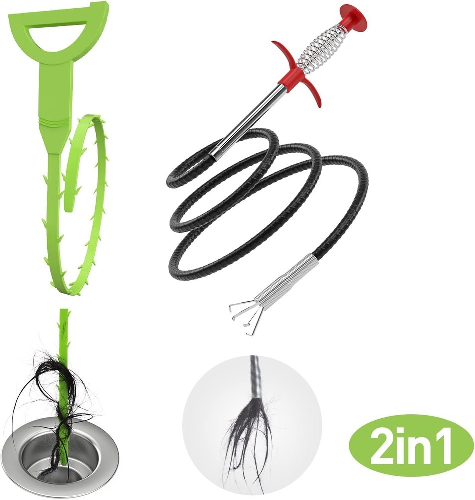 Flexible Drain Cleaner Tool with Plastic Handle for Easy Operation and Control