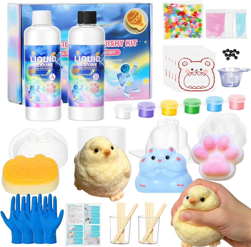 Taba Squishy Maker Kit – DIY Squishy Craft Kit, Silicone Mold Making Set with 18