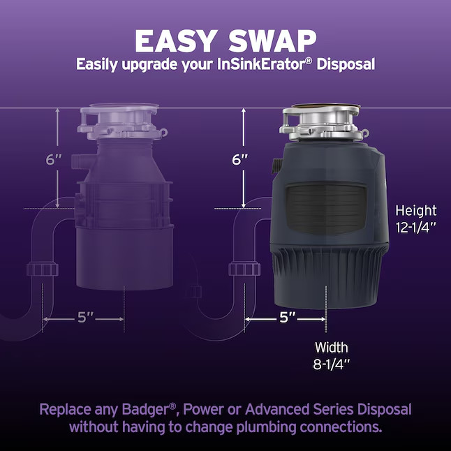InSinkErator Evolution 45SS 3/4HP Continuous Feed Garbage Disposal, Septic Safe