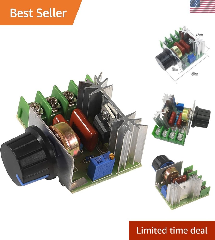 Versatile 2000W AC Dimmer Speed Controller - Safe & Adjustable Performance