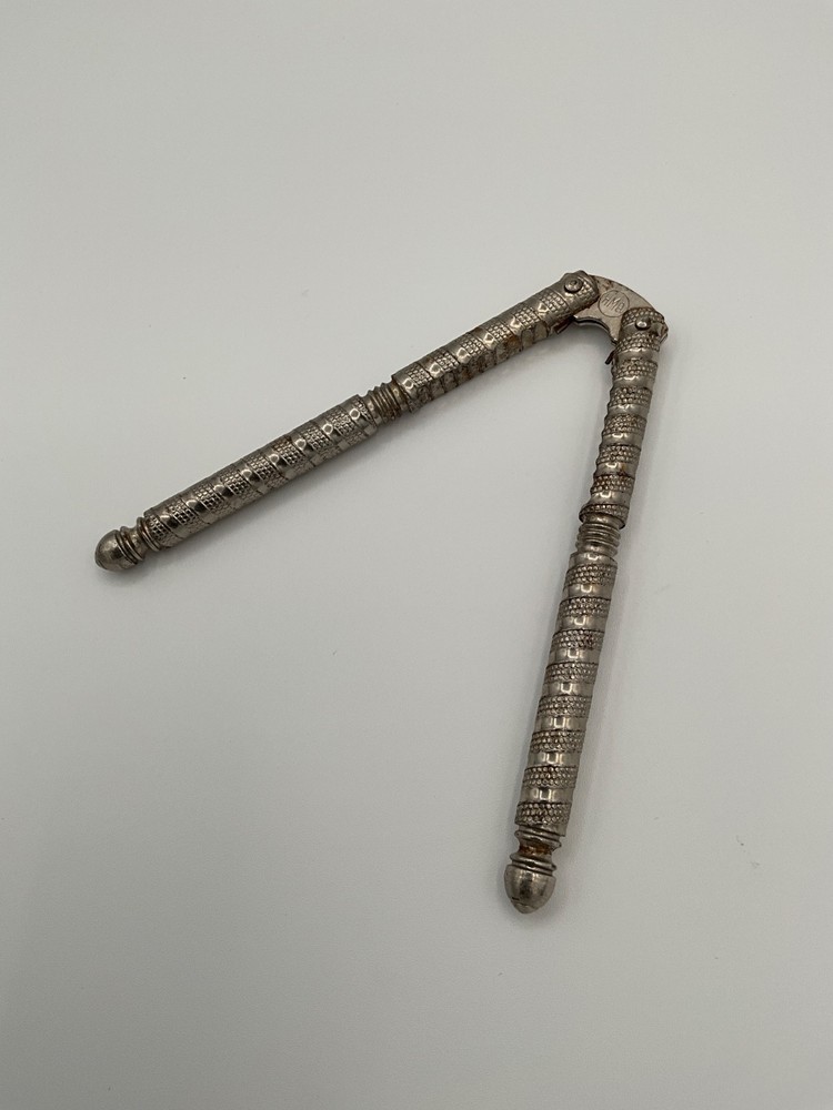 Vintage HMQ 5" Silver Toned Metal Shell Nut Cracker Tool