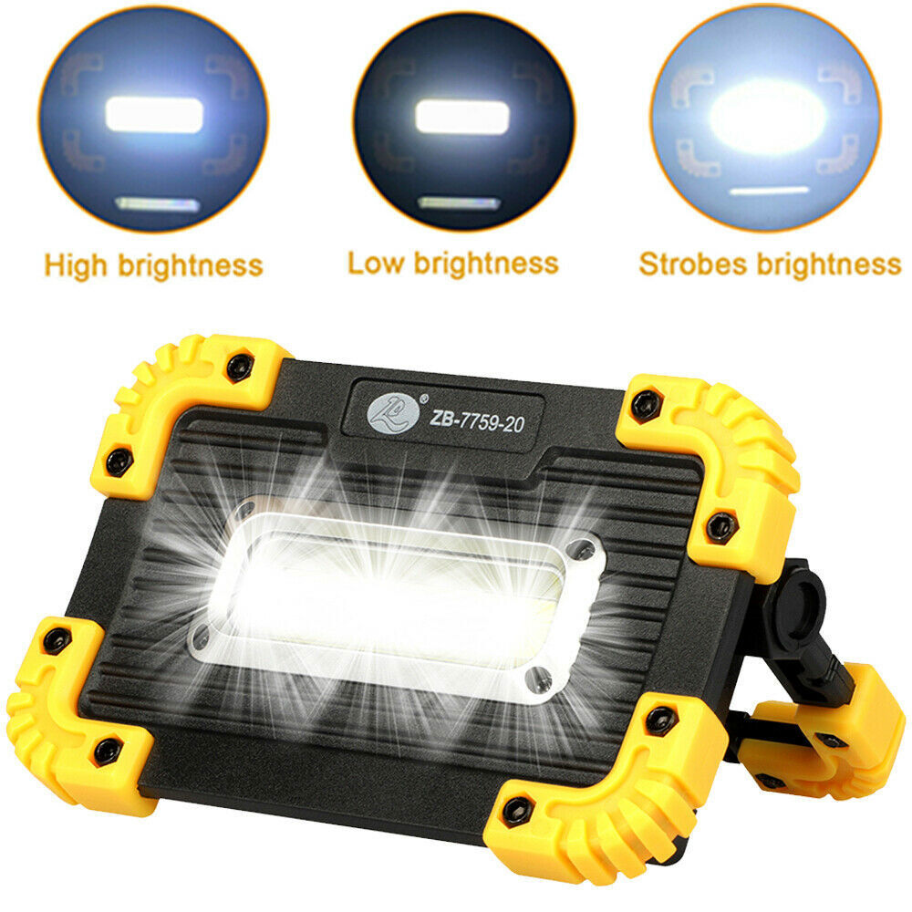 2X COB LED Work Light USB Rechargeable Flashlight Camping Emergency Lamp Torch