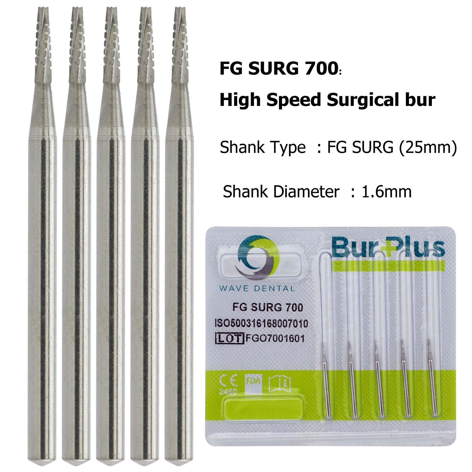 Wave Dental Surgical Bur Long 557L 702L 701 558 556 Carbide Burr 25mm High Speed