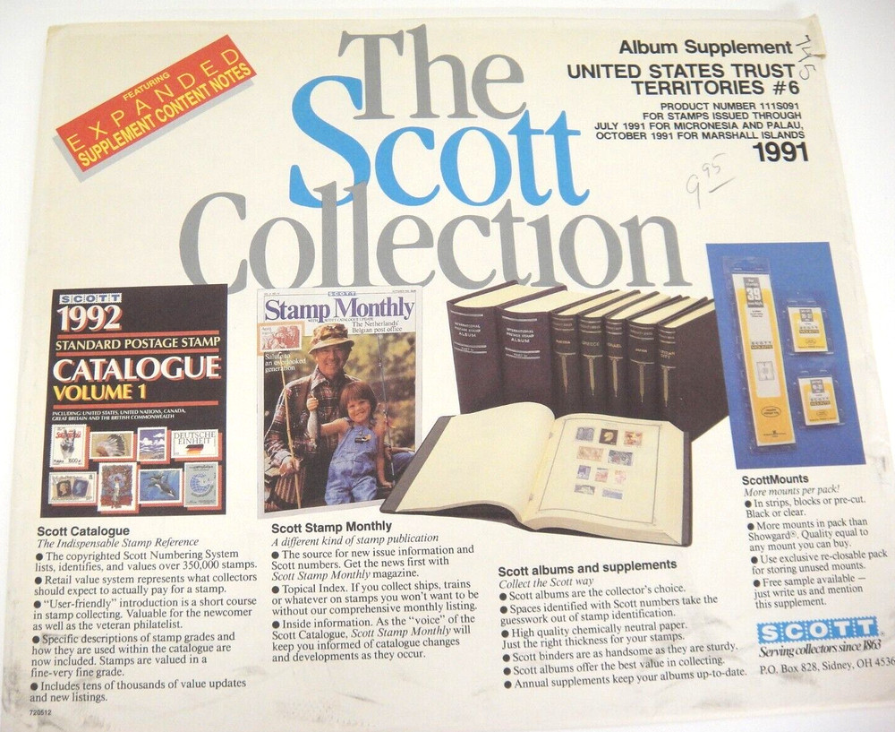 Scott 1991 United States Trust Territories Stamp Album Supplement #6 111S091
