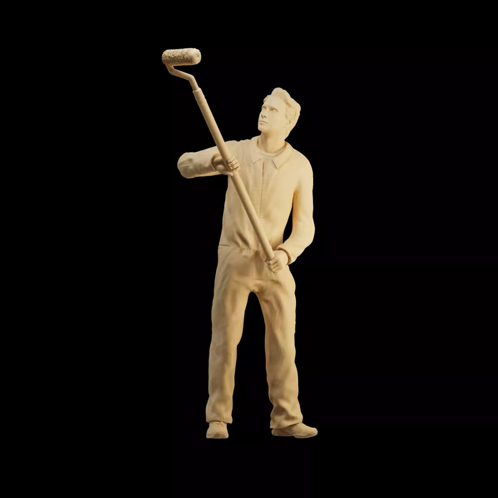 1/35 Resin Painter worker Unassembled Unpainted