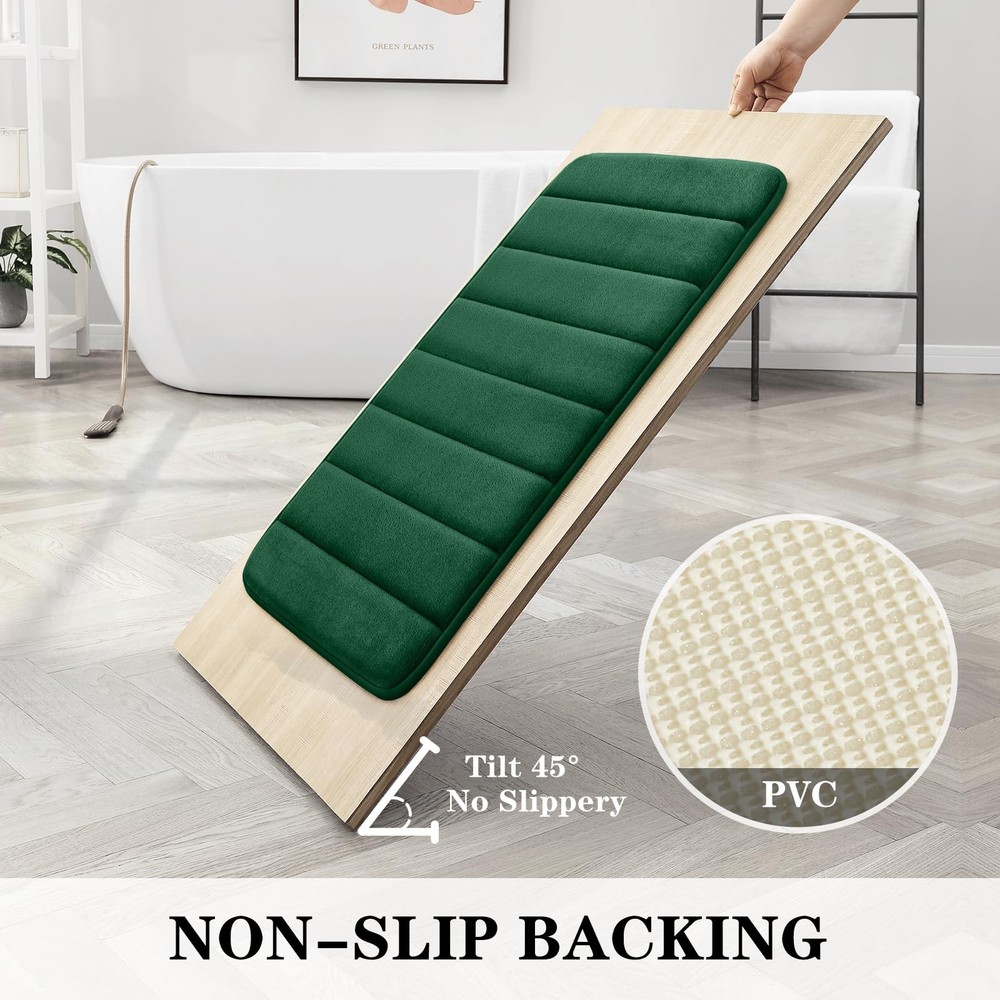 BYSURE Dark Green 1'5" x 2'8" (Rectangular, U-shaped), Green-stripe