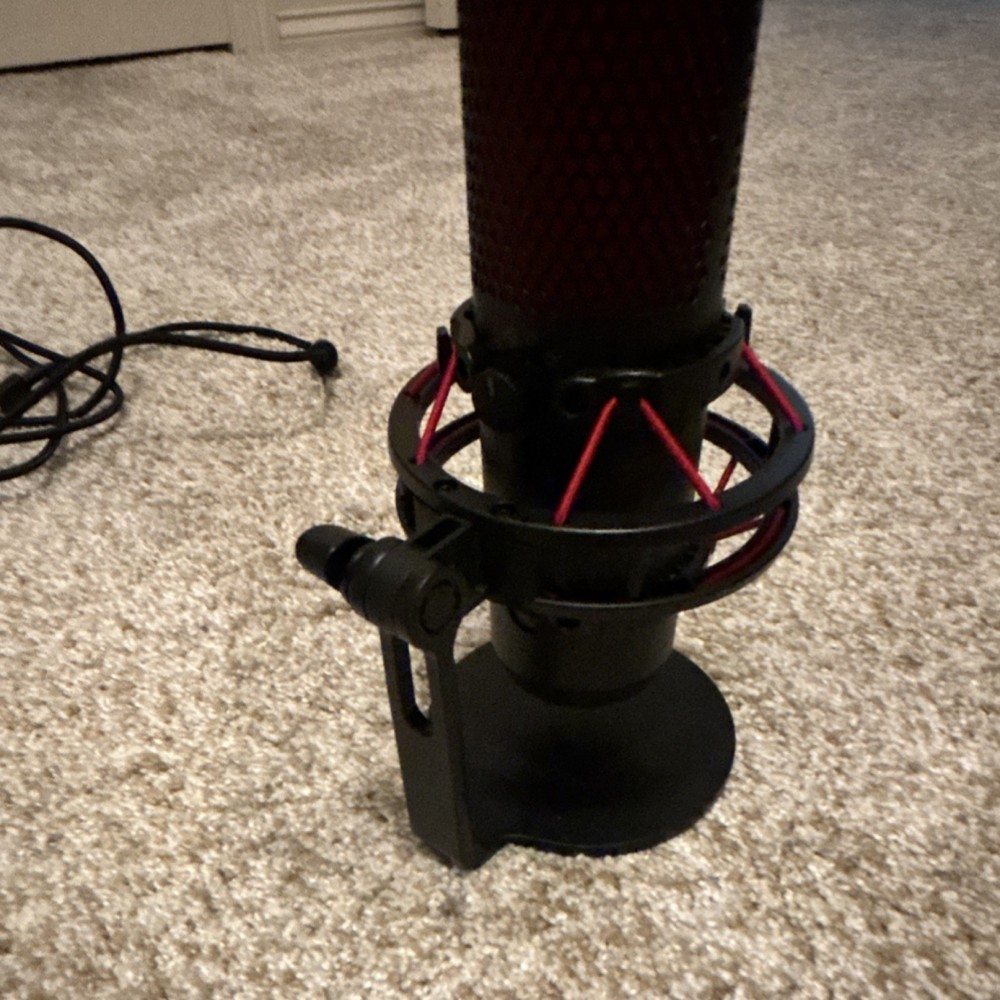 HyperX QuadCast USB Microphone Black/Red with Adjustable Stand great condition