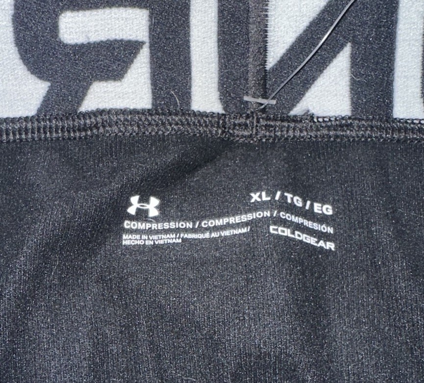 New W/Tags Under Armour 1366075 Men's ColdGear® Black Compression Leggings XL