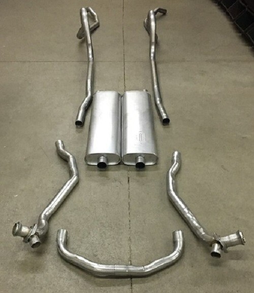 1957 CHEVY DUAL EXHAUST SYSTEM, ALUMINIZED, HARDTOP MODELS ONLY
