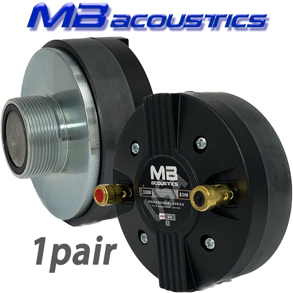 2 Compression Drivers Titanium Tweeter 1"VC 8Ω 700W 1-3/8" Screw-On MB Acoustics