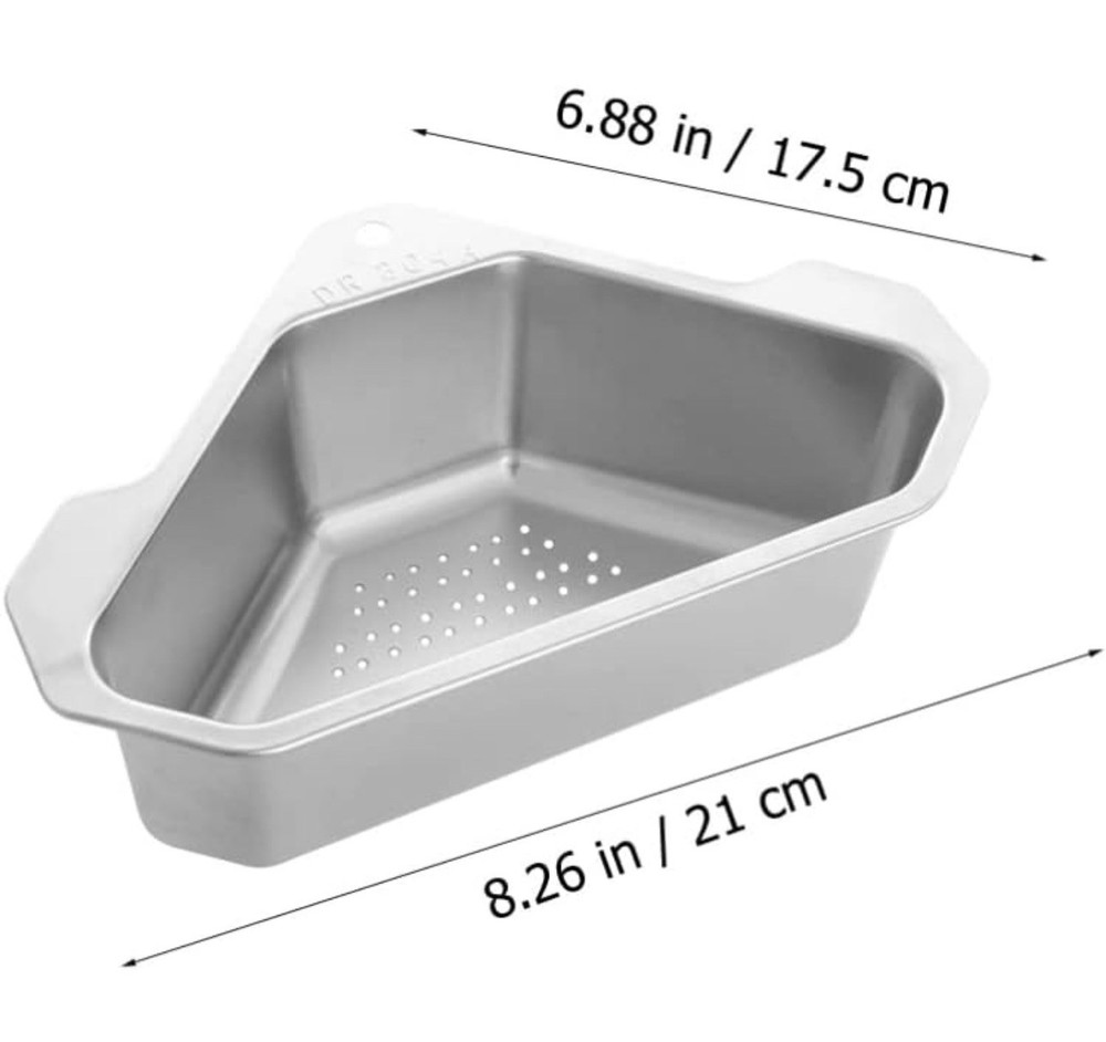 Angoily Corner Sink Strainer Triangle Basket Aluminum *No Hardware*