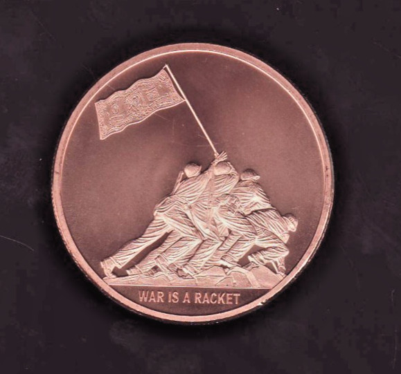 WAR IS A RACKET  1 oz. Copper Round  MINI MINTAGE #50  Silver Shield  2018