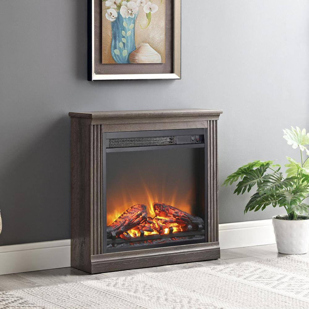 19 In. Direct Vent Electric Fireplace Insert with Remote Control and Overheating