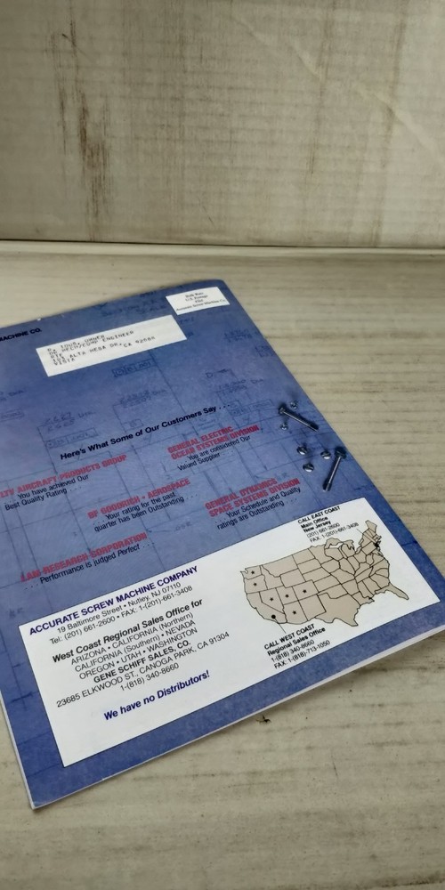 1990s Accurate Screw Machine Co. Captive screw catalog C3