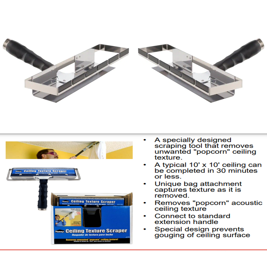 Ceiling Texture Scraper for Popcorn Ceiling Removal