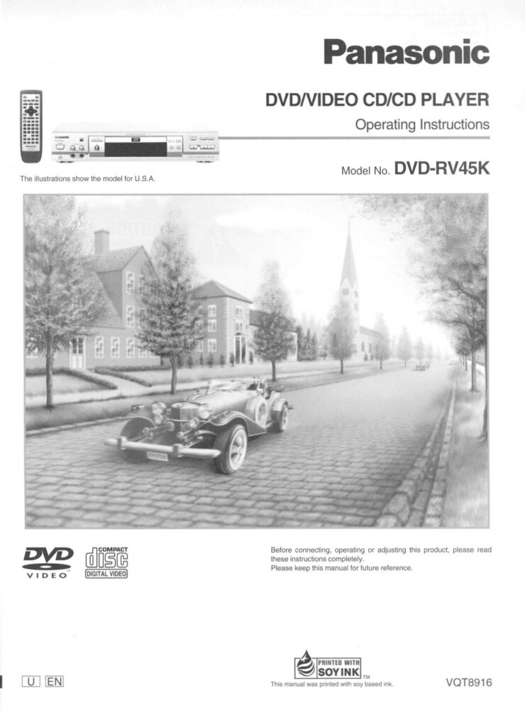 Panasonic DVD-RV45K DVD Player Owners Instruction Manual