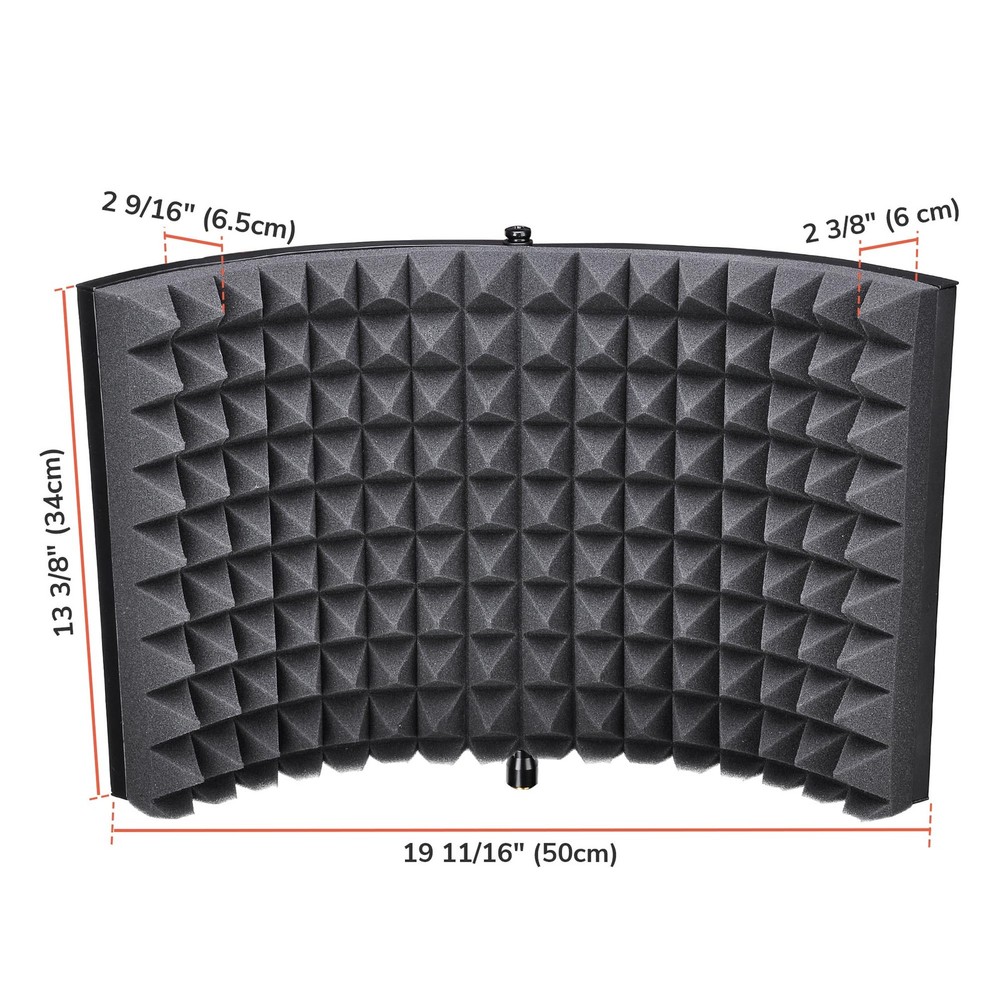 2 Fold Microphone Isolation Shield Video Studio Recording Absorber Foam Panel