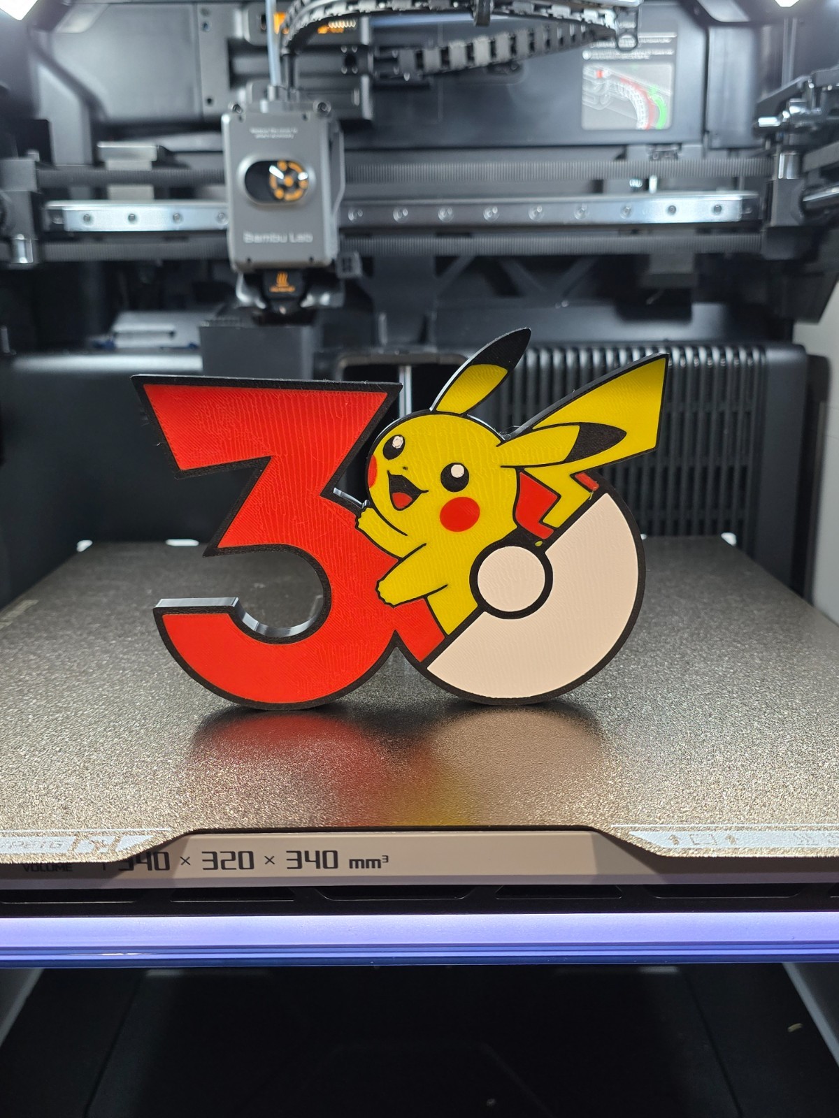 Pokemon 30Th Anniversary Decor Sign 3D Printed Display - Wall | Desk/Shelf