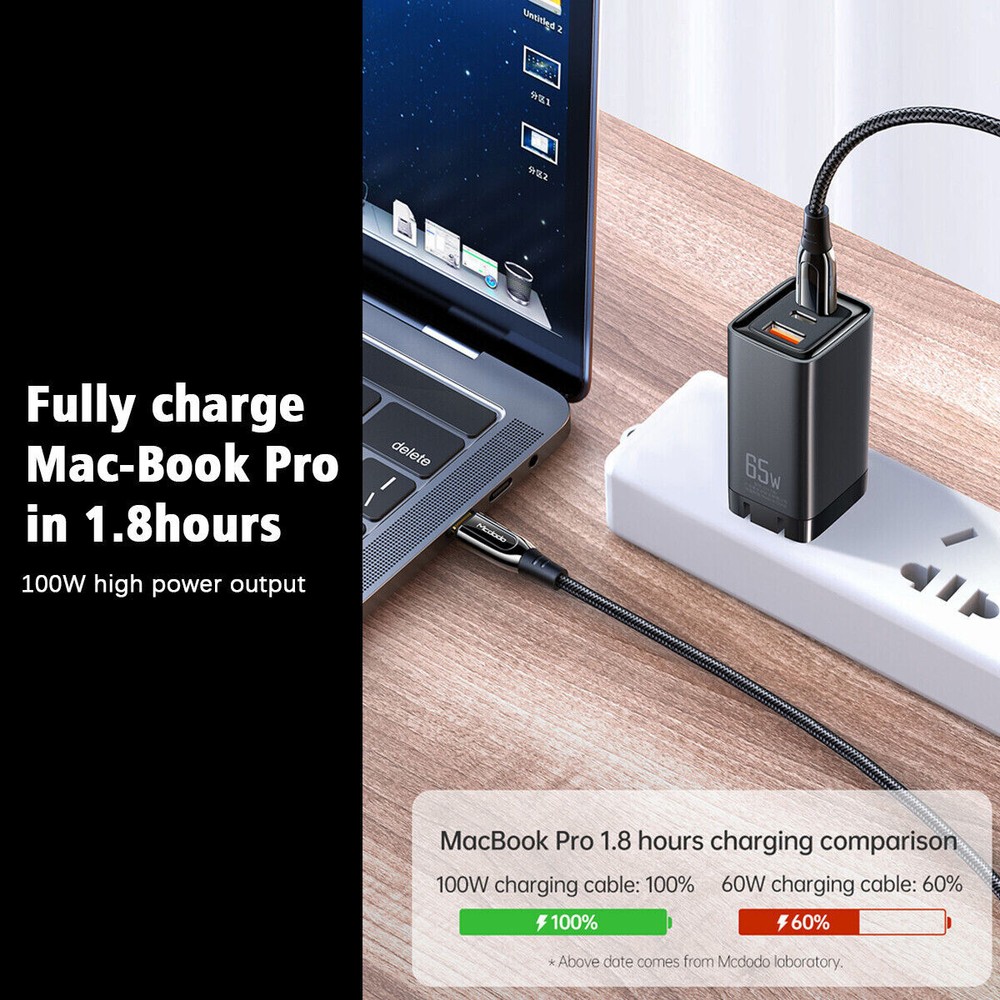 PD 100W 5A Mcdodo Type-C to Type C Fast Charging Data Sync Charger Cord