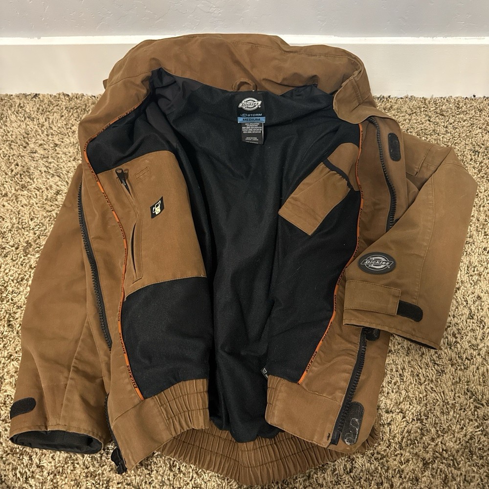 Dickies Storm Bomber Work Jacket Brown Medium Cotton Blend Construction