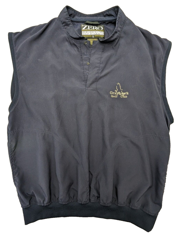 Zero Restriction Vest Mens Large Blue Golf ⛳ Pullover Grayhawk GC Logo $168