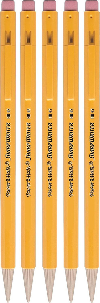 Papermate Sharpwriter Mechanical Pencil, Yellow, 5 Pencils per Pack (1 Pack)