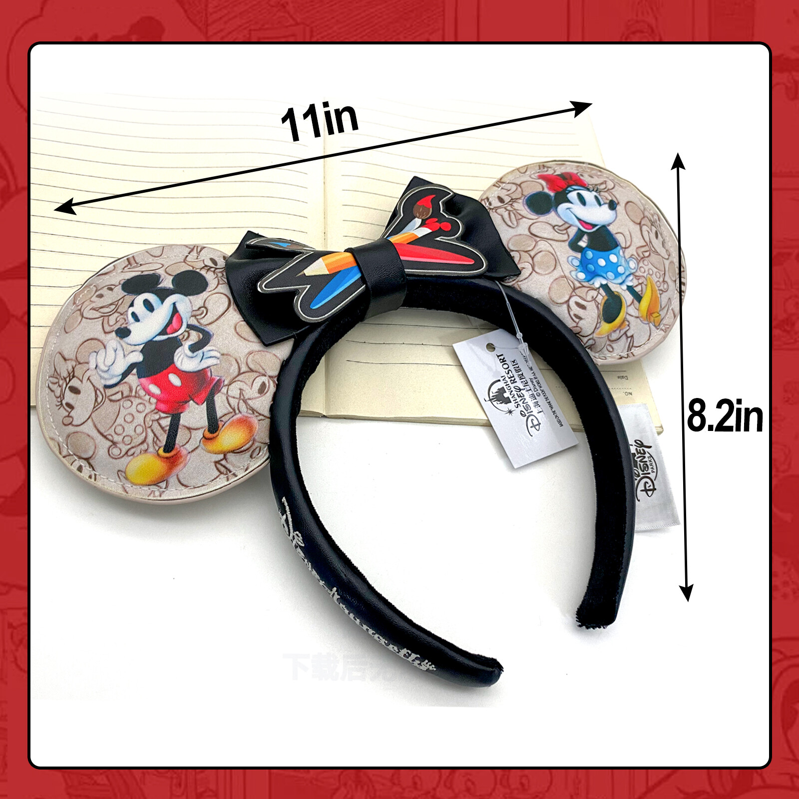 Disney Parks Mickey Minnie 100th Anniversary Sketchbook Ears Loungefly Headband