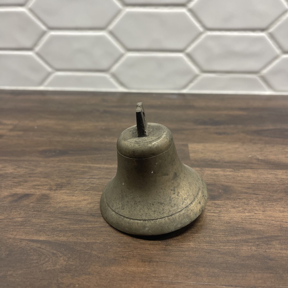 Vintage 2.75” Heavy Solid Brass Door Entry Hanging Bell