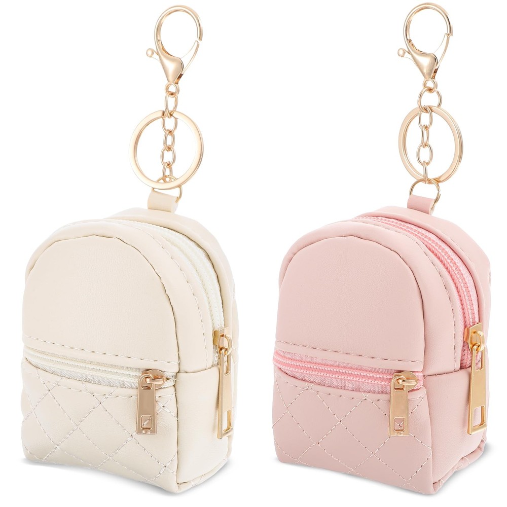 2Pcs Mini Backpack Cute Cosmetic Bag for Creative Pendant Keychain Key-chains...